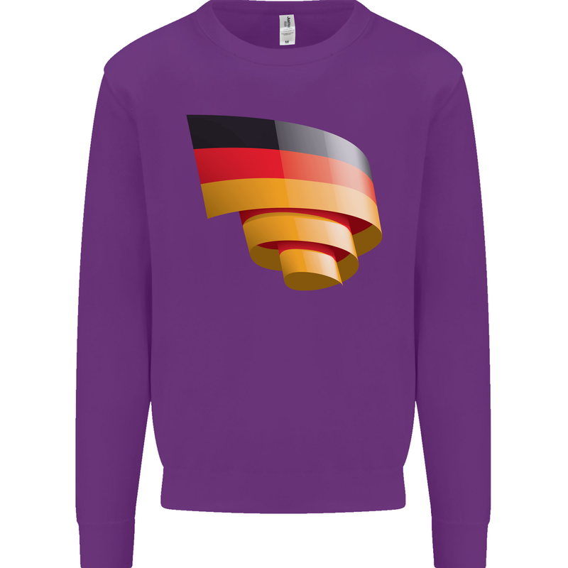 Curled Germany Flag German Day Football Kids Sweatshirt Jumper Purple