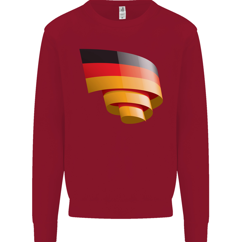 Curled Germany Flag German Day Football Kids Sweatshirt Jumper Red
