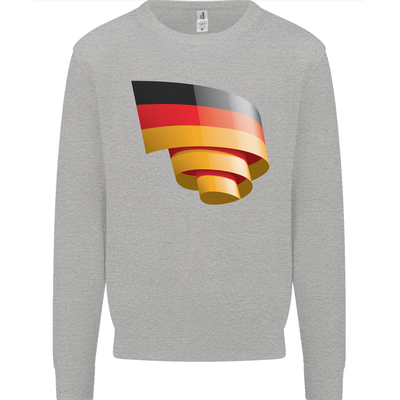 Curled Germany Flag German Day Football Kids Sweatshirt Jumper Sports Grey