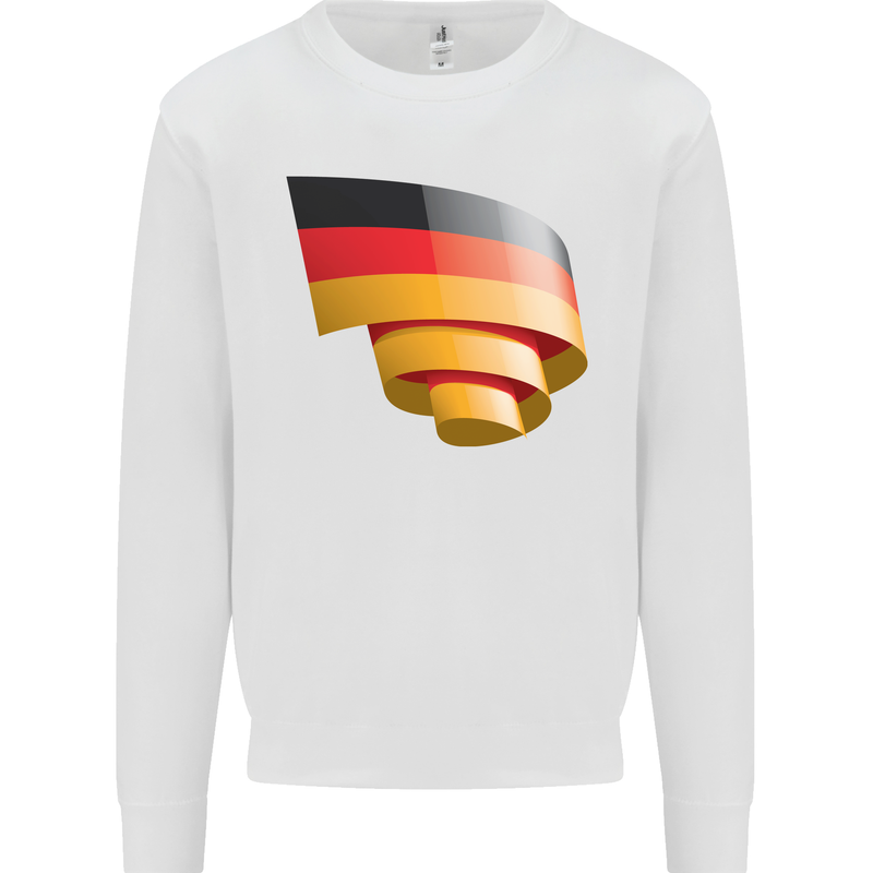 Curled Germany Flag German Day Football Kids Sweatshirt Jumper White
