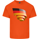 Curled Germany Flag German Day Football Kids T-Shirt Childrens Orange