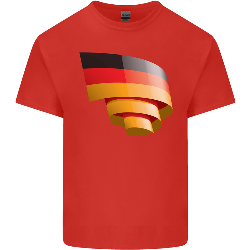 Curled Germany Flag German Day Football Kids T-Shirt Childrens Red