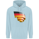 Curled Germany Flag German Day Football Mens 80% Cotton Hoodie Light Blue