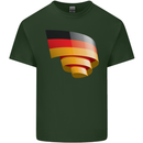 Curled Germany Flag German Day Football Mens Cotton T-Shirt Tee Top Forest Green