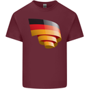 Curled Germany Flag German Day Football Mens Cotton T-Shirt Tee Top Maroon