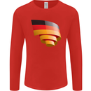 Curled Germany Flag German Day Football Mens Long Sleeve T-Shirt Red
