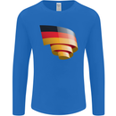 Curled Germany Flag German Day Football Mens Long Sleeve T-Shirt Royal Blue