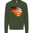 Curled Germany Flag German Day Football Mens Sweatshirt Jumper Forest Green