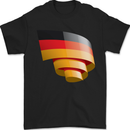 Curled Germany Flag German Day Football Mens T-Shirt 100% Cotton Black