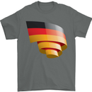 Curled Germany Flag German Day Football Mens T-Shirt 100% Cotton Charcoal