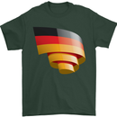 Curled Germany Flag German Day Football Mens T-Shirt 100% Cotton Forest Green