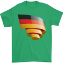 Curled Germany Flag German Day Football Mens T-Shirt 100% Cotton Irish Green