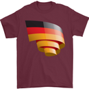 Curled Germany Flag German Day Football Mens T-Shirt 100% Cotton Maroon