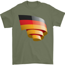 Curled Germany Flag German Day Football Mens T-Shirt 100% Cotton Military Green