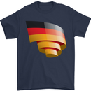 Curled Germany Flag German Day Football Mens T-Shirt 100% Cotton Navy Blue