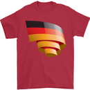 Curled Germany Flag German Day Football Mens T-Shirt 100% Cotton Red
