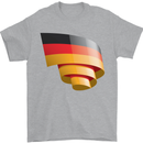 Curled Germany Flag German Day Football Mens T-Shirt 100% Cotton Sports Grey