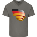 Curled Germany Flag German Day Football Mens V-Neck Cotton T-Shirt Charcoal