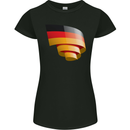 Curled Germany Flag German Day Football Womens Petite Cut T-Shirt Black