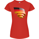 Curled Germany Flag German Day Football Womens Petite Cut T-Shirt Red