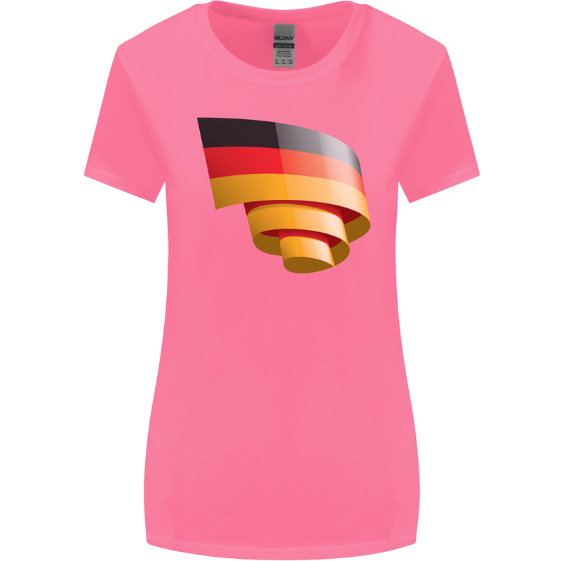 Curled Germany Flag German Day Football Womens Wider Cut T-Shirt Azalea