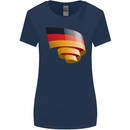 Curled Germany Flag German Day Football Womens Wider Cut T-Shirt Navy Blue