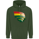 Curled Ghana Flag Ghanaian Day Football Childrens Kids Hoodie Forest Green