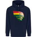 Curled Ghana Flag Ghanaian Day Football Childrens Kids Hoodie Navy Blue