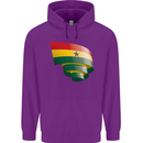 Curled Ghana Flag Ghanaian Day Football Childrens Kids Hoodie Purple