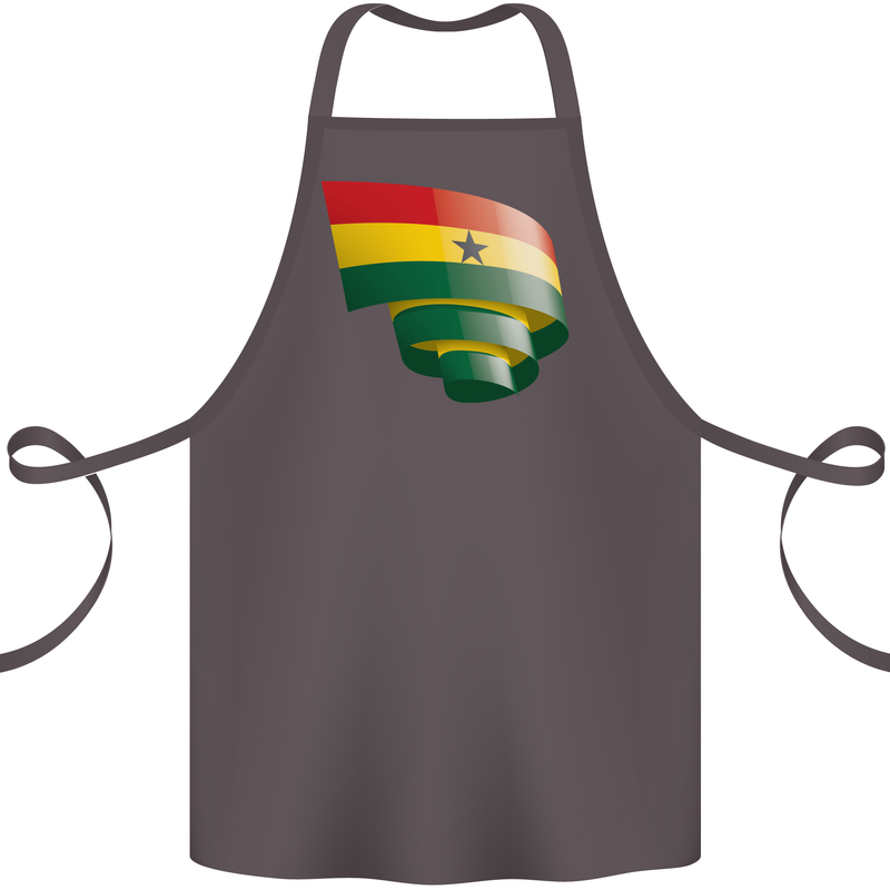 Curled Ghana Flag Ghanaian Day Football Cotton Apron 100% Organic Dark Grey
