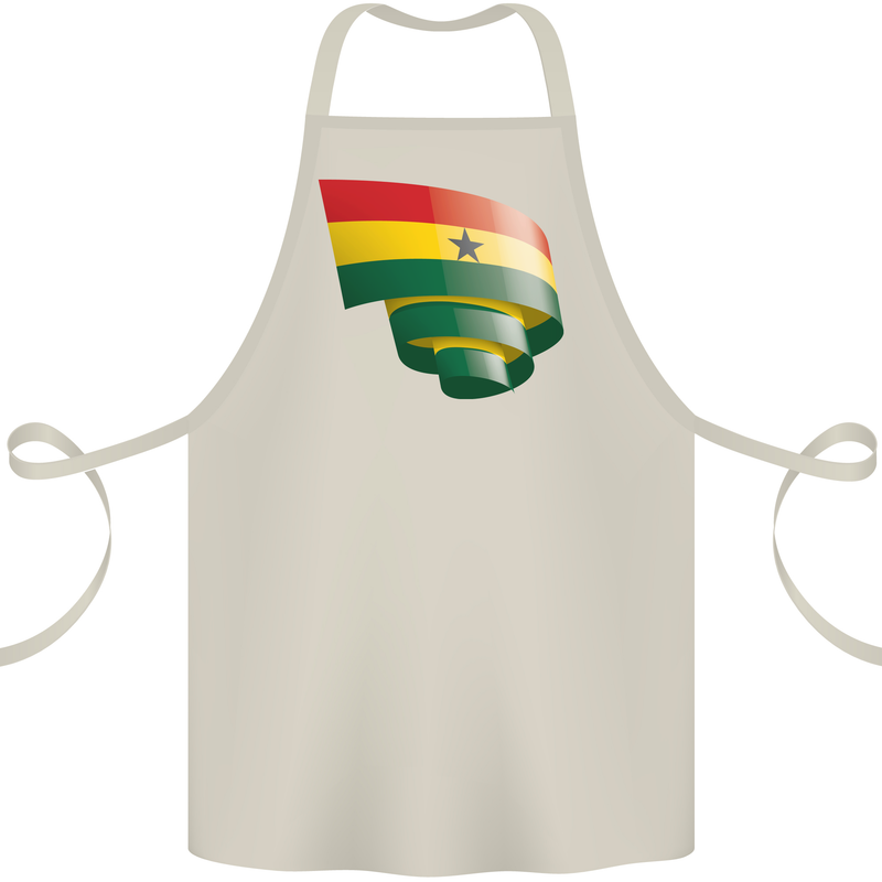 Curled Ghana Flag Ghanaian Day Football Cotton Apron 100% Organic Natural