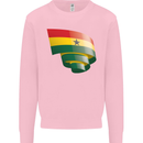 Curled Ghana Flag Ghanaian Day Football Kids Sweatshirt Jumper Light Pink