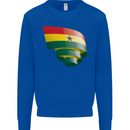 Curled Ghana Flag Ghanaian Day Football Kids Sweatshirt Jumper Royal Blue