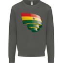 Curled Ghana Flag Ghanaian Day Football Kids Sweatshirt Jumper Storm Grey