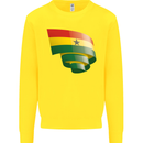 Curled Ghana Flag Ghanaian Day Football Kids Sweatshirt Jumper Yellow