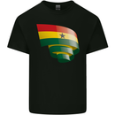Curled Ghana Flag Ghanaian Day Football Kids T-Shirt Childrens Black