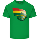 Curled Ghana Flag Ghanaian Day Football Kids T-Shirt Childrens Irish Green