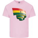 Curled Ghana Flag Ghanaian Day Football Kids T-Shirt Childrens Light Pink