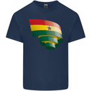 Curled Ghana Flag Ghanaian Day Football Kids T-Shirt Childrens Navy Blue