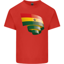 Curled Ghana Flag Ghanaian Day Football Kids T-Shirt Childrens Red