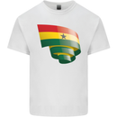 Curled Ghana Flag Ghanaian Day Football Kids T-Shirt Childrens White