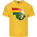 Curled Ghana Flag Ghanaian Day Football Kids T-Shirt Childrens Yellow