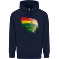 Curled Ghana Flag Ghanaian Day Football Mens 80% Cotton Hoodie Navy Blue