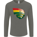 Curled Ghana Flag Ghanaian Day Football Mens Long Sleeve T-Shirt Charcoal