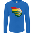 Curled Ghana Flag Ghanaian Day Football Mens Long Sleeve T-Shirt Royal Blue