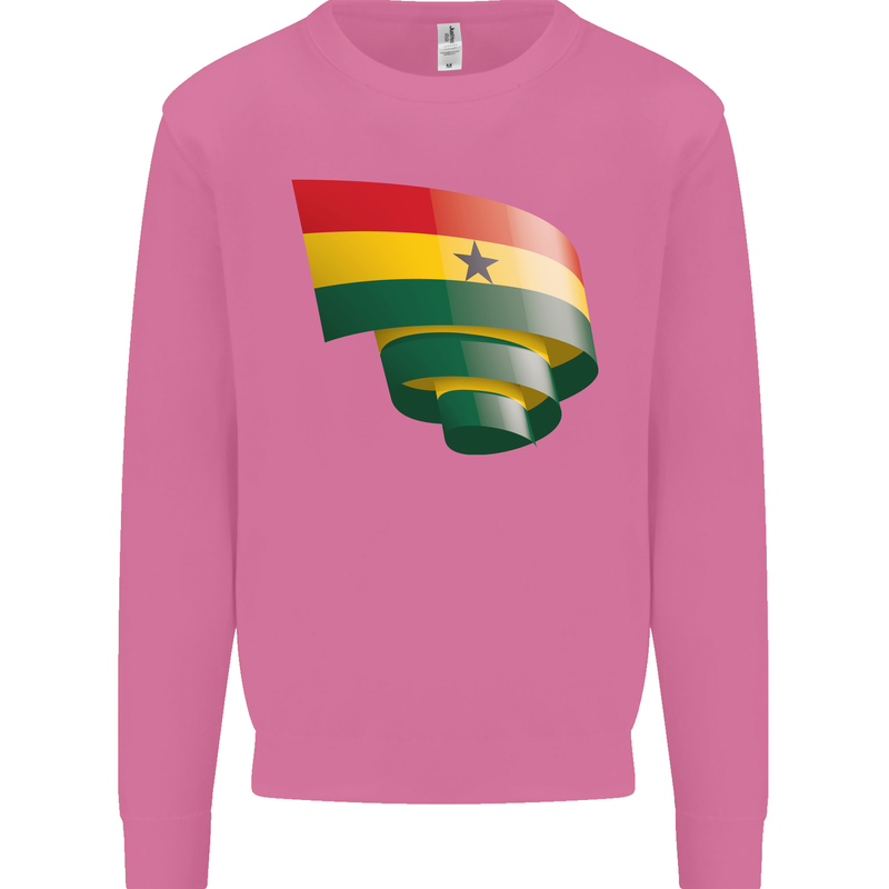Curled Ghana Flag Ghanaian Day Football Mens Sweatshirt Jumper Azalea