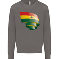 Curled Ghana Flag Ghanaian Day Football Mens Sweatshirt Jumper Charcoal