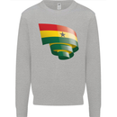 Curled Ghana Flag Ghanaian Day Football Mens Sweatshirt Jumper Sports Grey