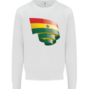 Curled Ghana Flag Ghanaian Day Football Mens Sweatshirt Jumper White
