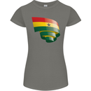 Curled Ghana Flag Ghanaian Day Football Womens Petite Cut T-Shirt Charcoal